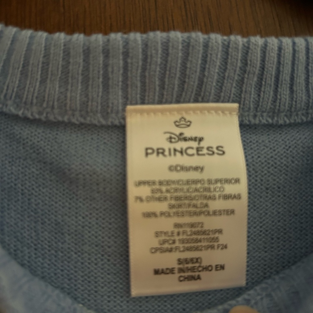 Disney Princess Knit Cinderella Blue Dress - Picture 2 of 4